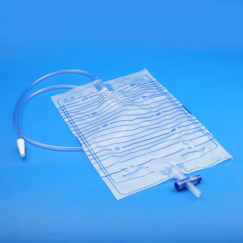 Urinbeutel 2,0 l, Rücklaufsperre, Bodenablass, T-Ventil